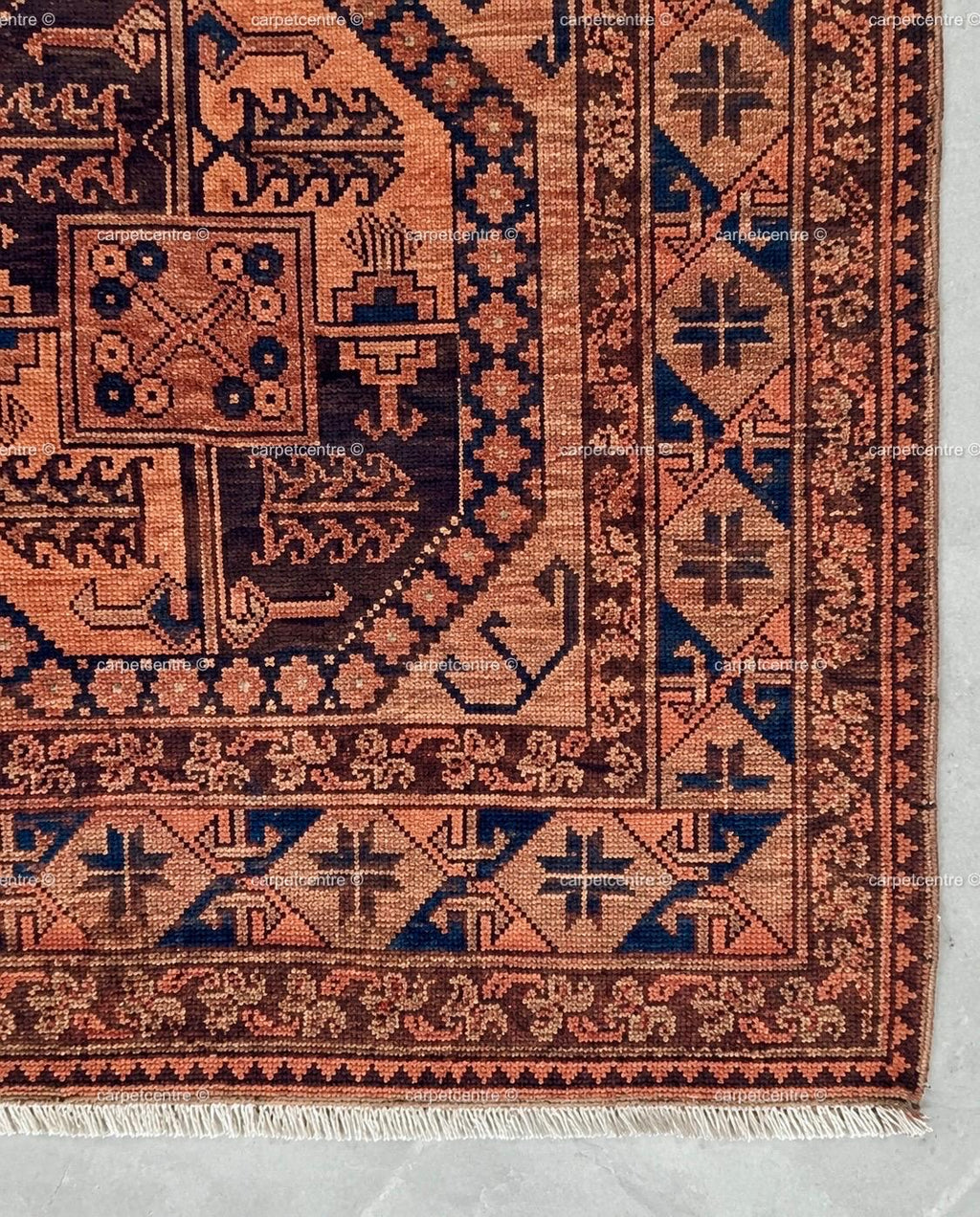 Hand Knotted Oushak Rug, Tribal Geometric Wool Area Rug