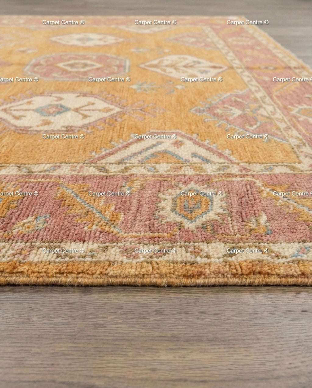 Golden Yellow Oushak Rug, Hand Knotted Wool 8x10, Sunset Boho Decor