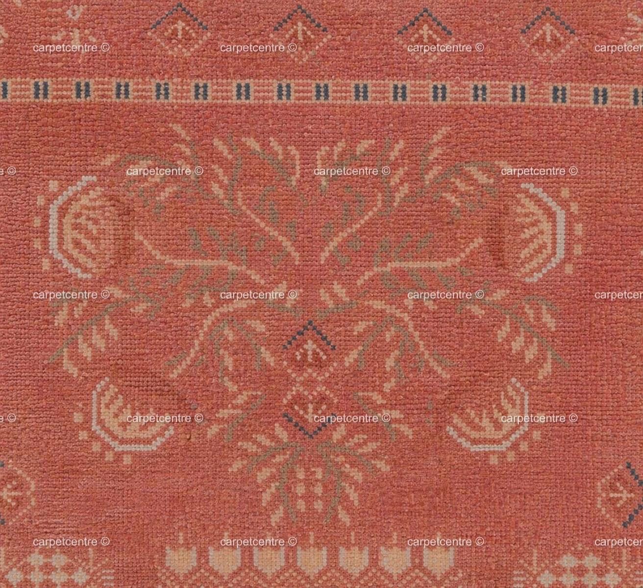 Hand Knotted Oushak Wool Rug , Distressed Pink Turkish Anatolian 8x10 9x12 Area Rug