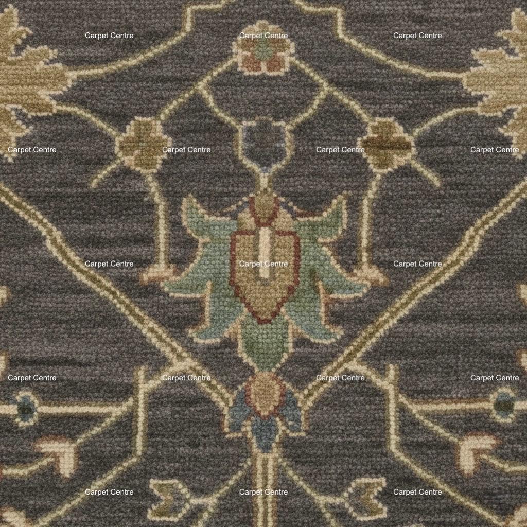 Hand-Knotted Wool Area Rug: Brown Oushak Tree of Life Carpet