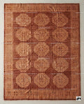 Hand-Knotted Oushak Rug | Terracotta Geometric Medallion, Southwestern Decor