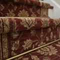 Hand-Knotted Oushak Wool Runner Rug, Wine Red Floral, Custom Size