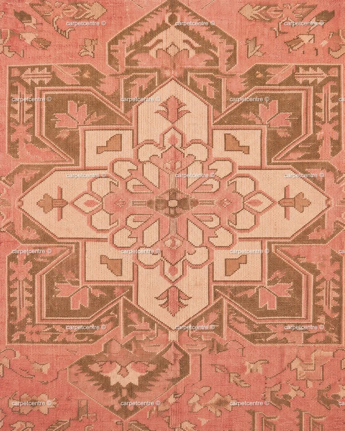 Hand Knotted Pink Oushak Rug: New Zealand Wool, Turkish Design (Made to Order)