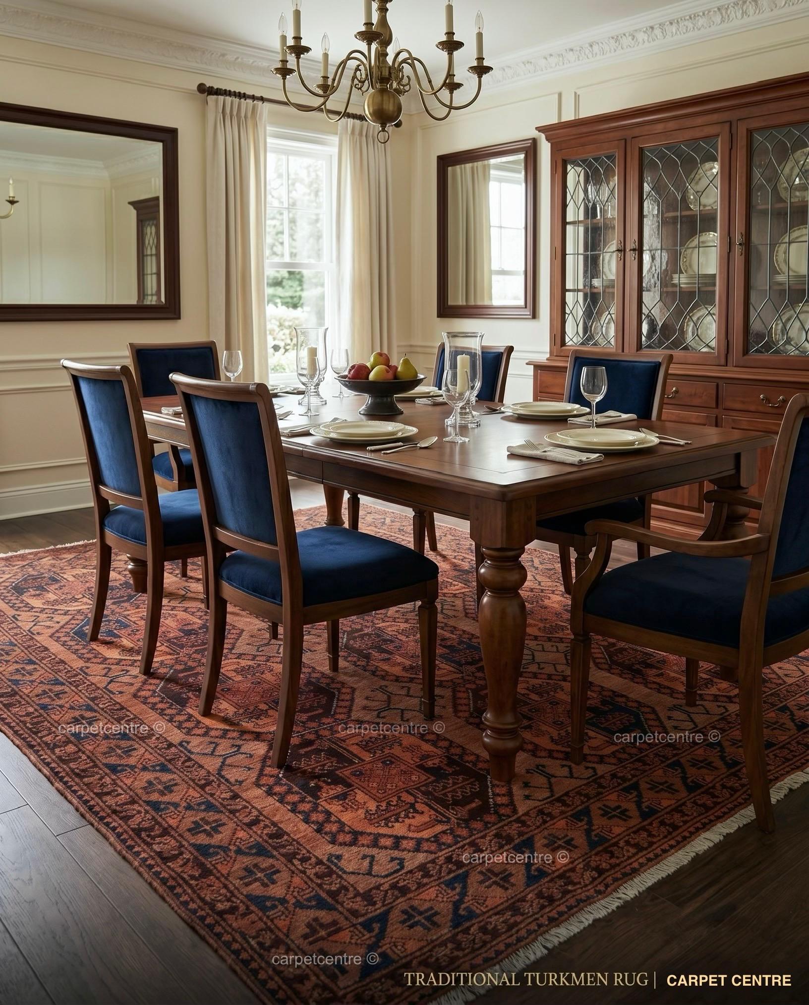 Hand Knotted Oushak Rug, Tribal Geometric Wool Area Rug