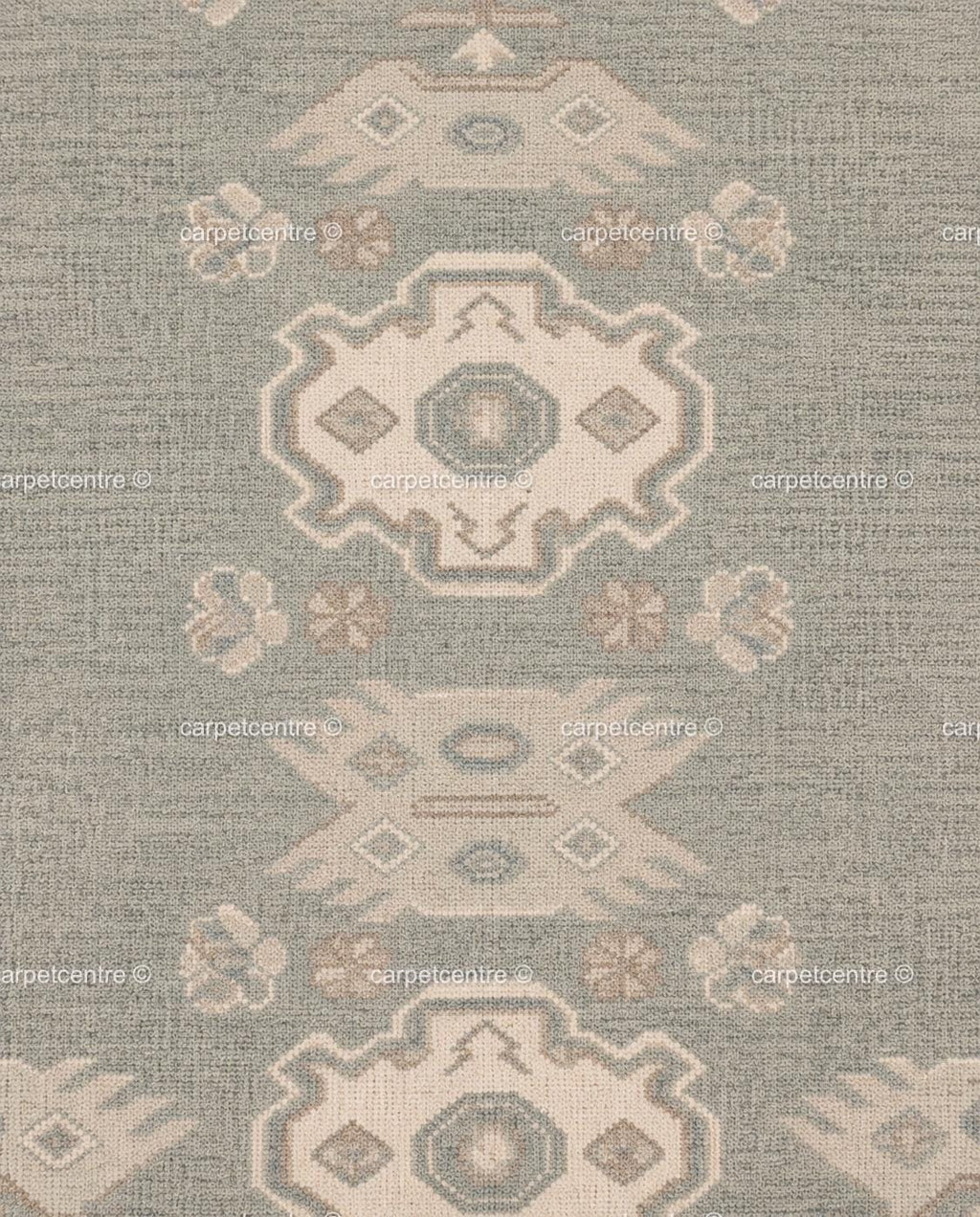 Muted Sage Oushak Rug | Hand-Knotted Wool Carpet, Tribal Geometric Boho Decor