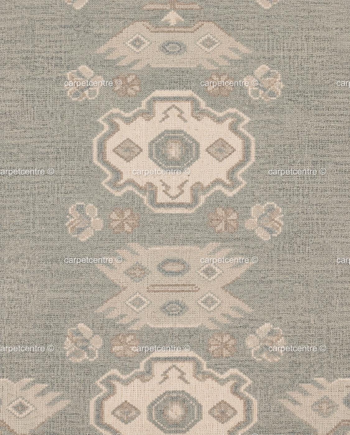 Muted Sage Oushak Rug | Hand-Knotted Wool Carpet, Tribal Geometric Boho Decor