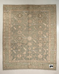 Sage Green Oushak Rug: Hand Knotted New Zealand Wool Carpet, Turkish Design