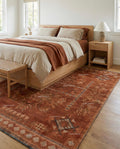 Hand Knotted Oushak Rug 8x10 – Terracotta Rust Wool Pile Turkish Vintage Style Area Rug
