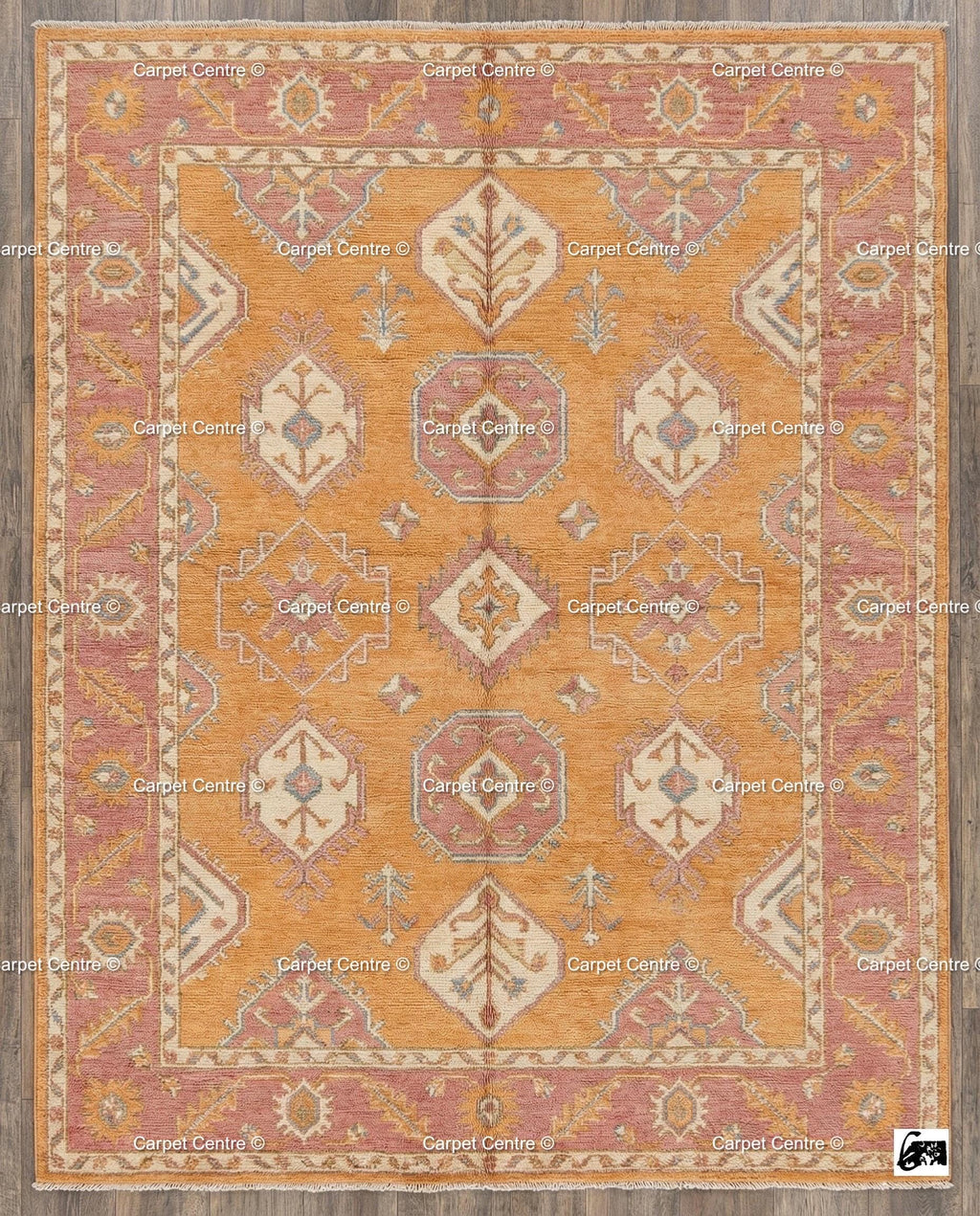 Golden Yellow Oushak Rug, Hand Knotted Wool 8x10, Sunset Boho Decor