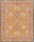 Golden Yellow Oushak Rug, Hand Knotted Wool 8x10, Sunset Boho Decor