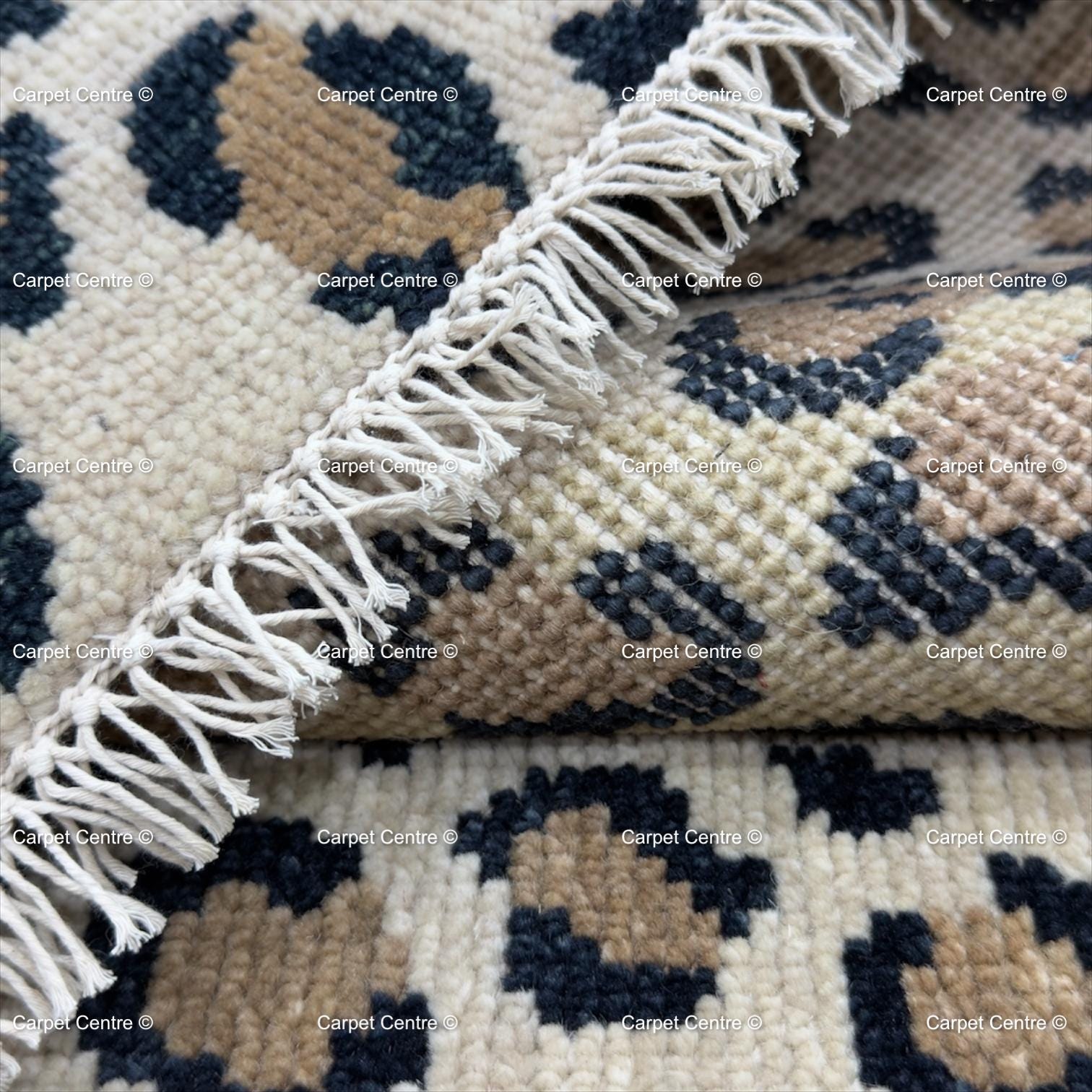 Hand Knotted Wool Leopard Print Oushak Rug, Turkish Knot Animal Area Rug