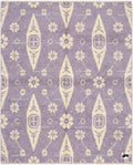 Hand-Knotted Lavender Wool Oushak Rug, Floral Boho Decor