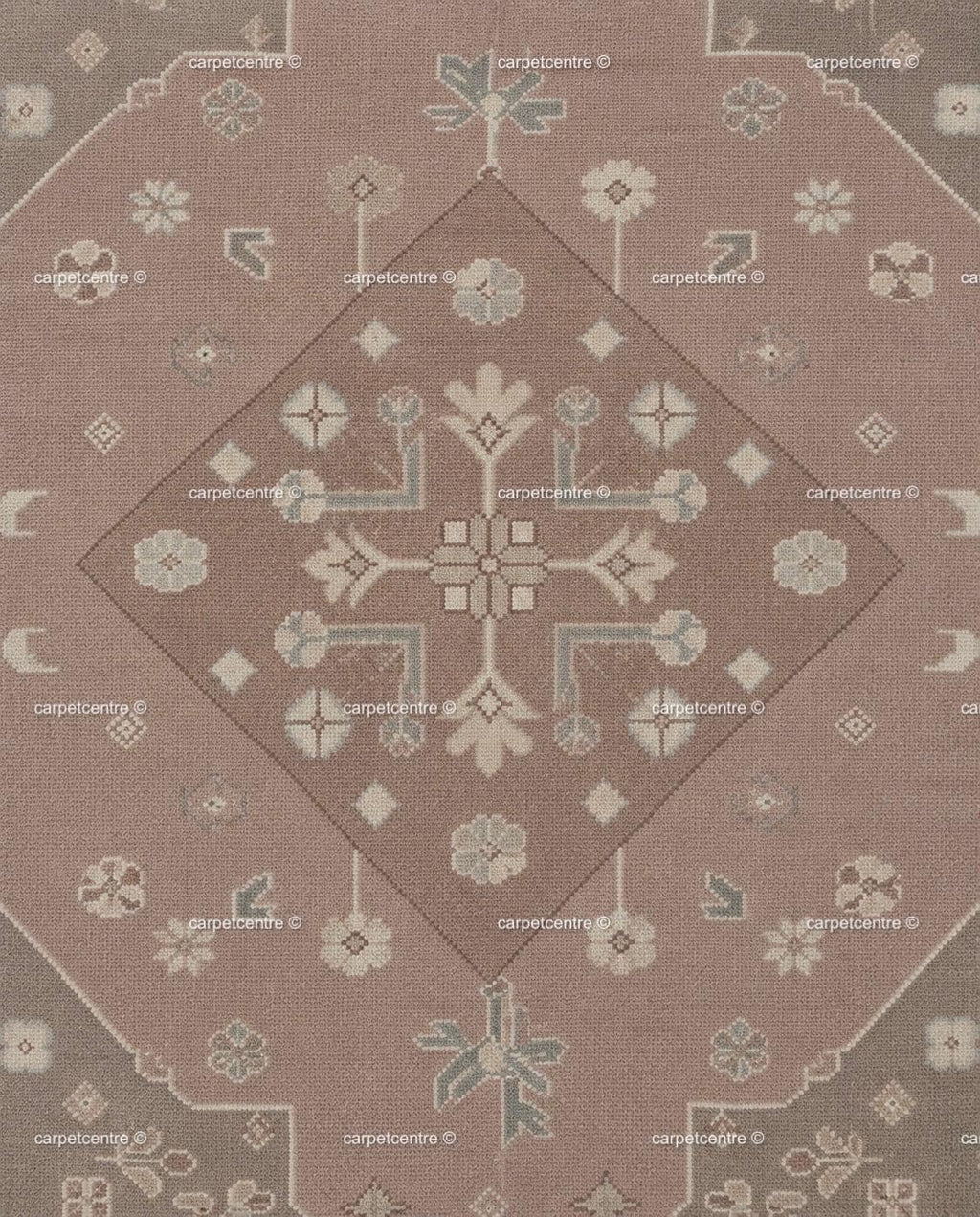 Hand Knotted Dusty Rose Oushak Rug, New Zealand Wool Area Rug