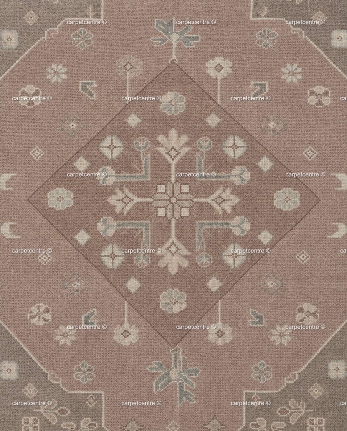 Hand Knotted Dusty Rose Oushak Rug, New Zealand Wool Area Rug