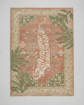 Hand-Knotted Wool Tiger Rug, Terracotta Peach, Tropical Nursery Decor