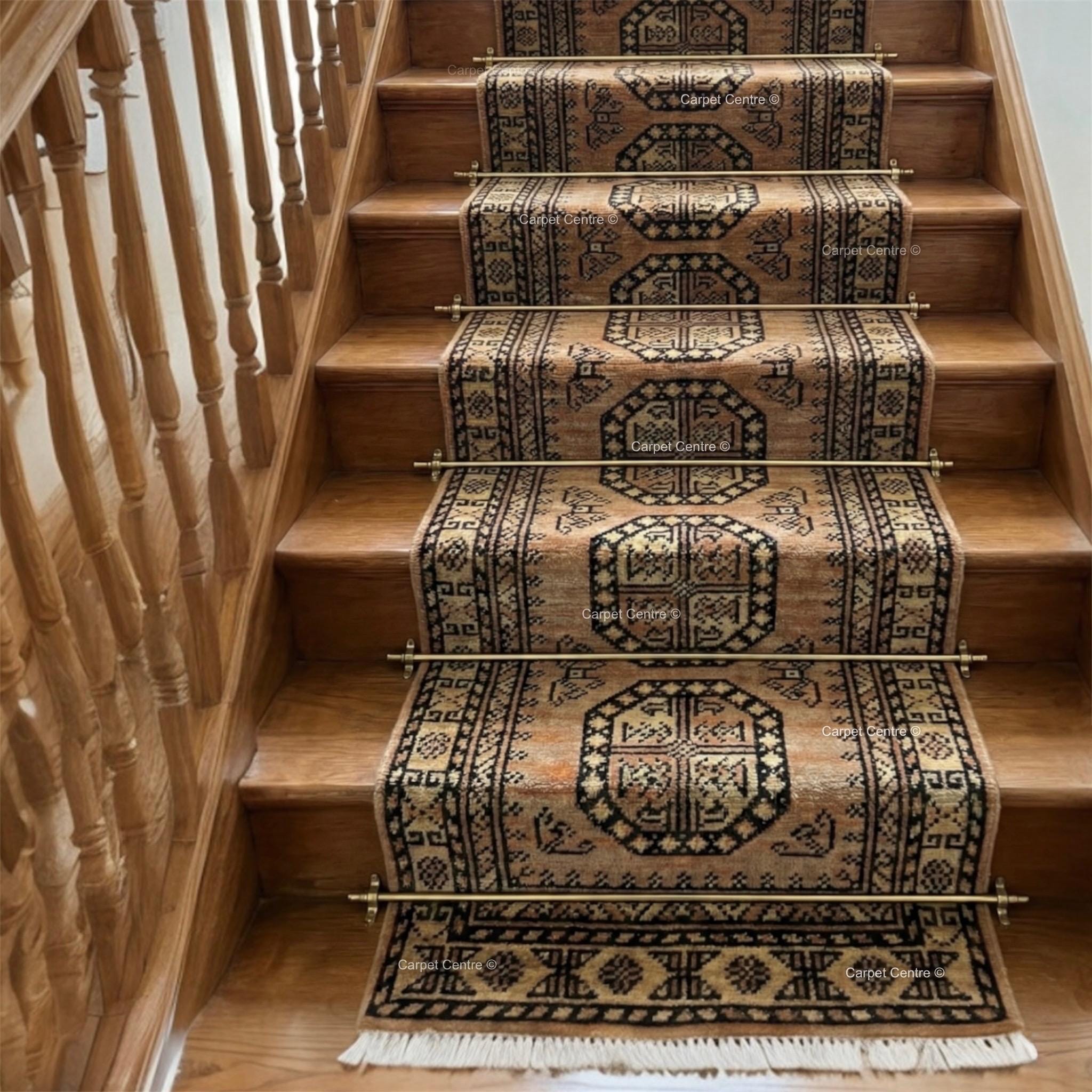 Vintage Oushak Runner Rug, Hand-Knotted Turkish Wool, Geometric Tribal Boho Hallway Decor