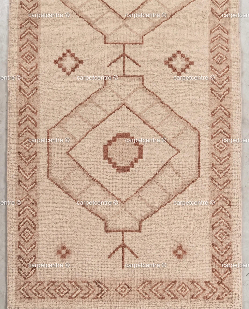 Hand-Knotted Wool Oushak Runner Rug, Geometric Medallion Hallway Carpet 3x10