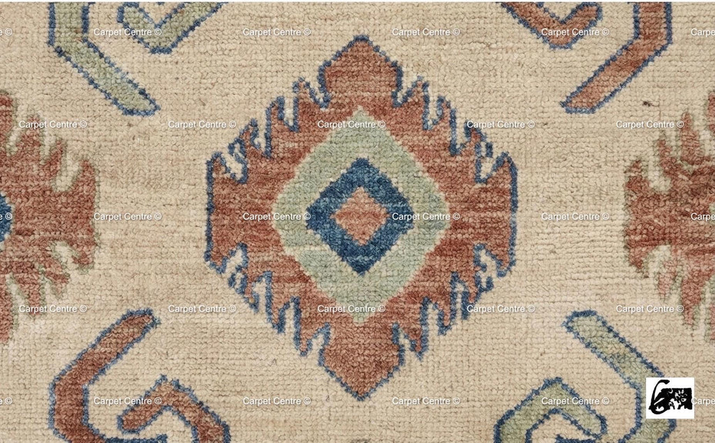 Hand Knotted Oushak Wool Rug, Geometric Diamond, Boho Home Decor