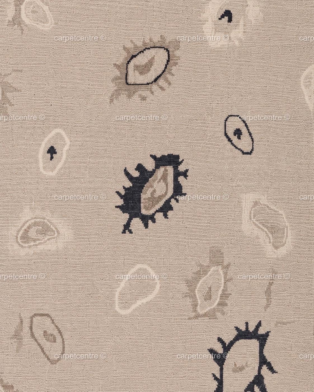 Hand Knotted Oushak Wool Rug | Neutral Beige Tribal Abstract Area Rug