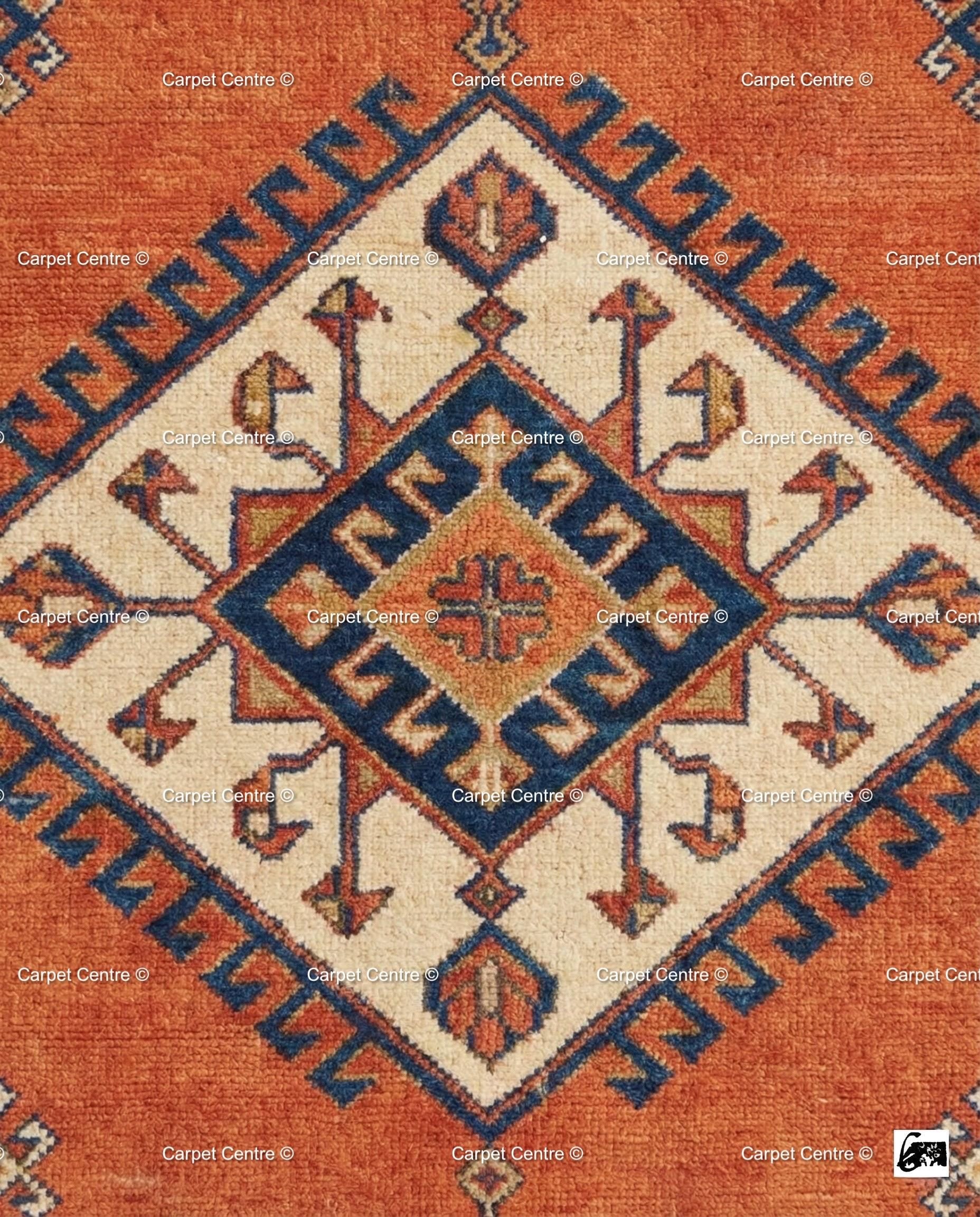 Terracotta Oushak Wool Rug, Hand Knotted Turkish Carpet
