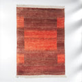 Red Maroon Hand Knotted Gabbeh Rug: Bamboo Silk & Cotton 5'11" x 3'11" | Quick Ship
