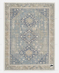 Hand Knotted Oushak Rug: Faded Blue New Zealand Wool Carpet (Custom Size)