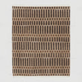 Hand Knotted Wool Rug: Modern Striped, New Zealand Wool, Turkish Knot, Brown Beige Carpet