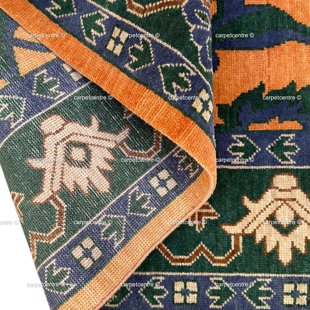 Hand Knotted Wool Oushak Rug | Terracotta, Sage & Burnt Orange