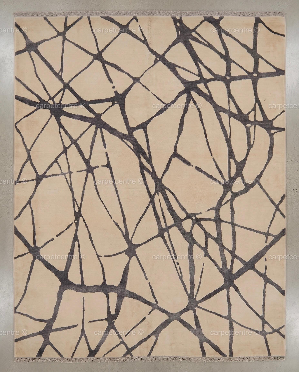 Hand Knotted Wool Rug, Abstract Line Art, Greige Charcoal Minimalist Carpet (Custom Size)