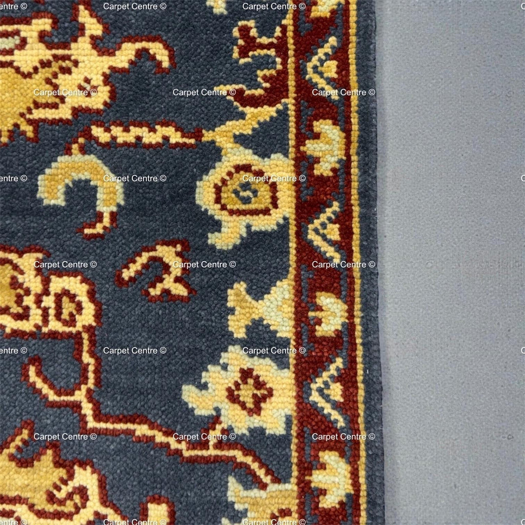 Handmade Gray Oushak Wool Runner Rug, Turkish Hallway Entryway