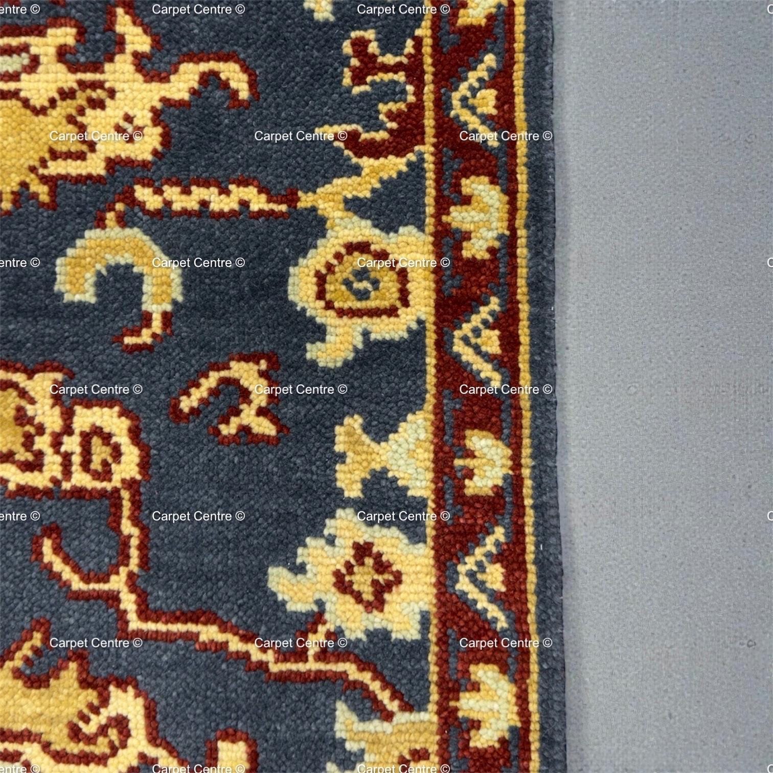 Handmade Gray Oushak Wool Runner Rug, Turkish Hallway Entryway