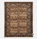 Hand Knotted Oushak Rug: New Zealand Wool, Tribal Geometric Design