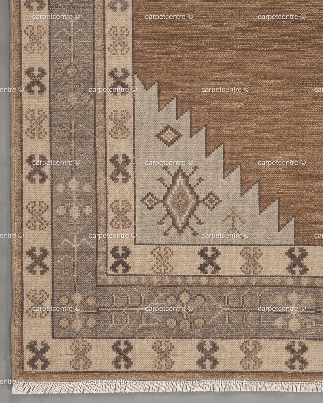 Hand Knotted Oushak Rug: Brown New Zealand Wool Tribal Carpet (Custom Size)
