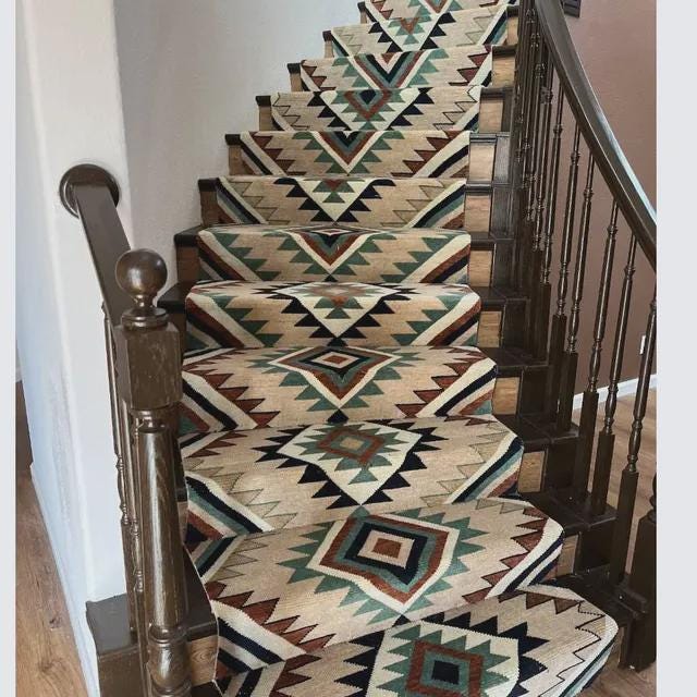 Southwestern Geometric Oushak Runner Rug | Earth Tone Tribal Hallway Carpet