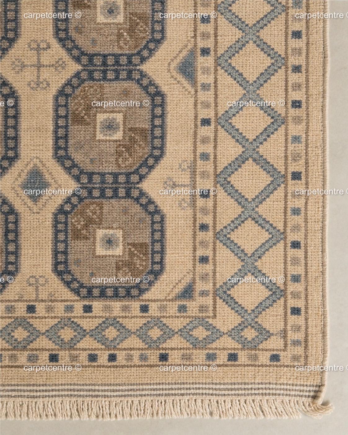 Muted Oushak Rug | Neutral Geometric Turkish Wool Area Rug | Boho Living Room 8x10