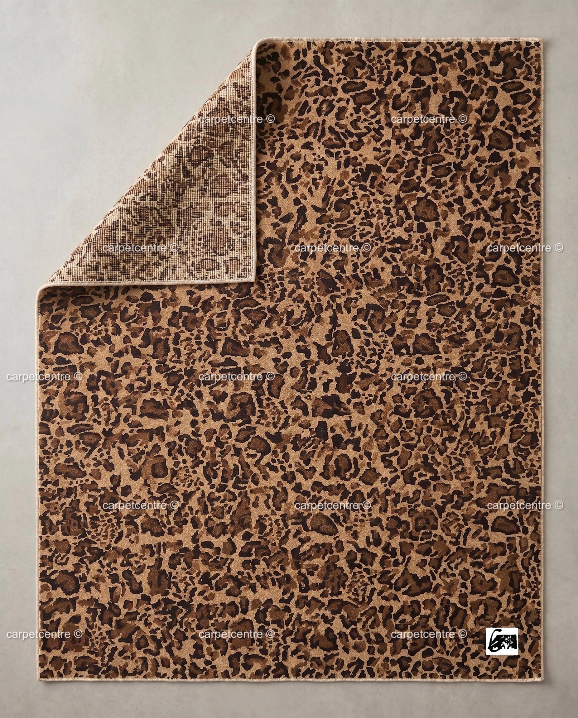 Hand Knotted Leopard Print Oushak Rug | Wool Turkish Area Carpet, Earth Tone Safari Decor
