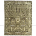 Hand Knotted Wool Oushak Rug, Olive Green Tree of Life Area Carpet