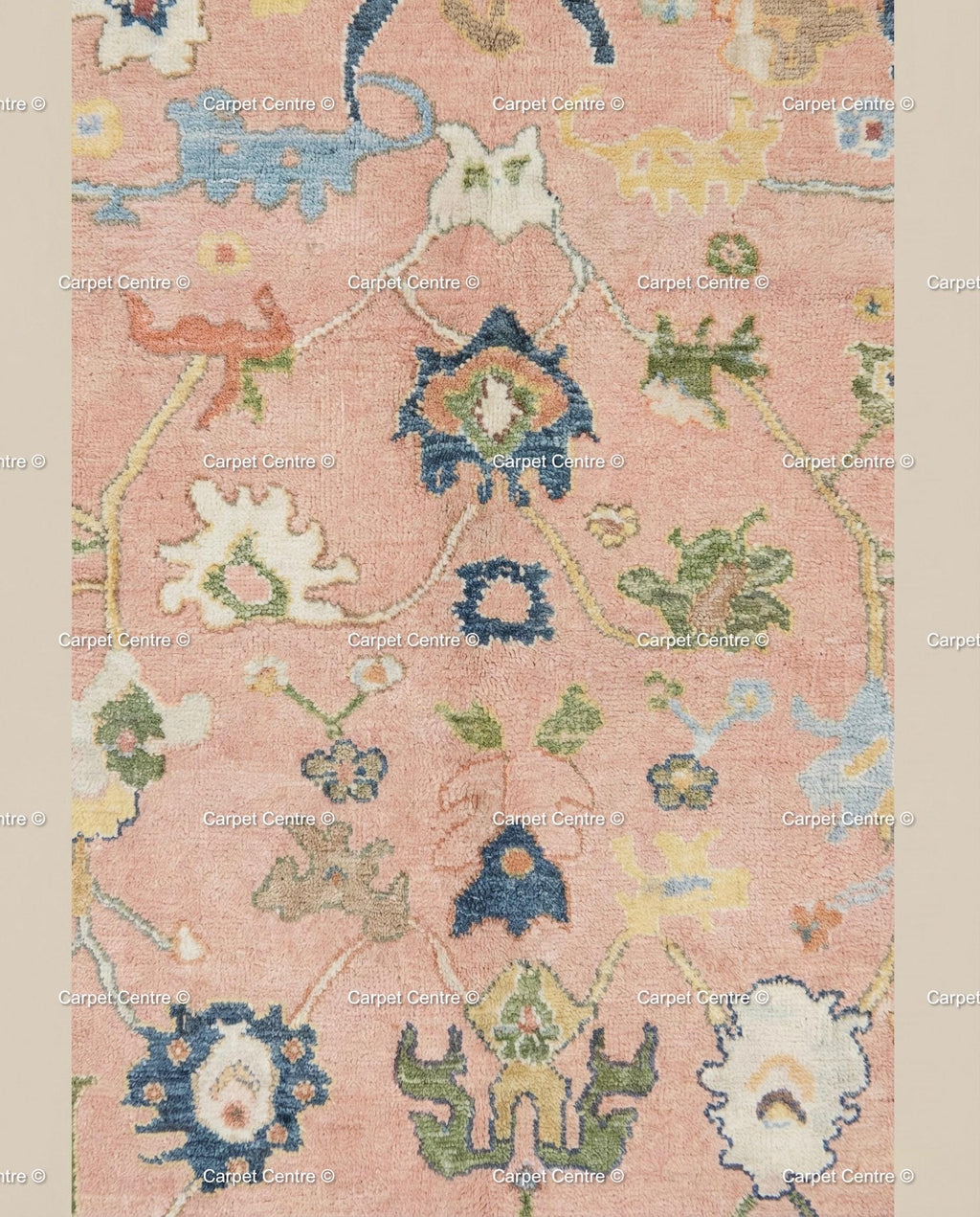 Pink Oushak Rug, Hand Knotted Wool Turkish Carpet, Boho Decor