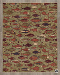 Hand Knotted Wool Fish Rug, Turkish Oushak Style, Lake House Decor