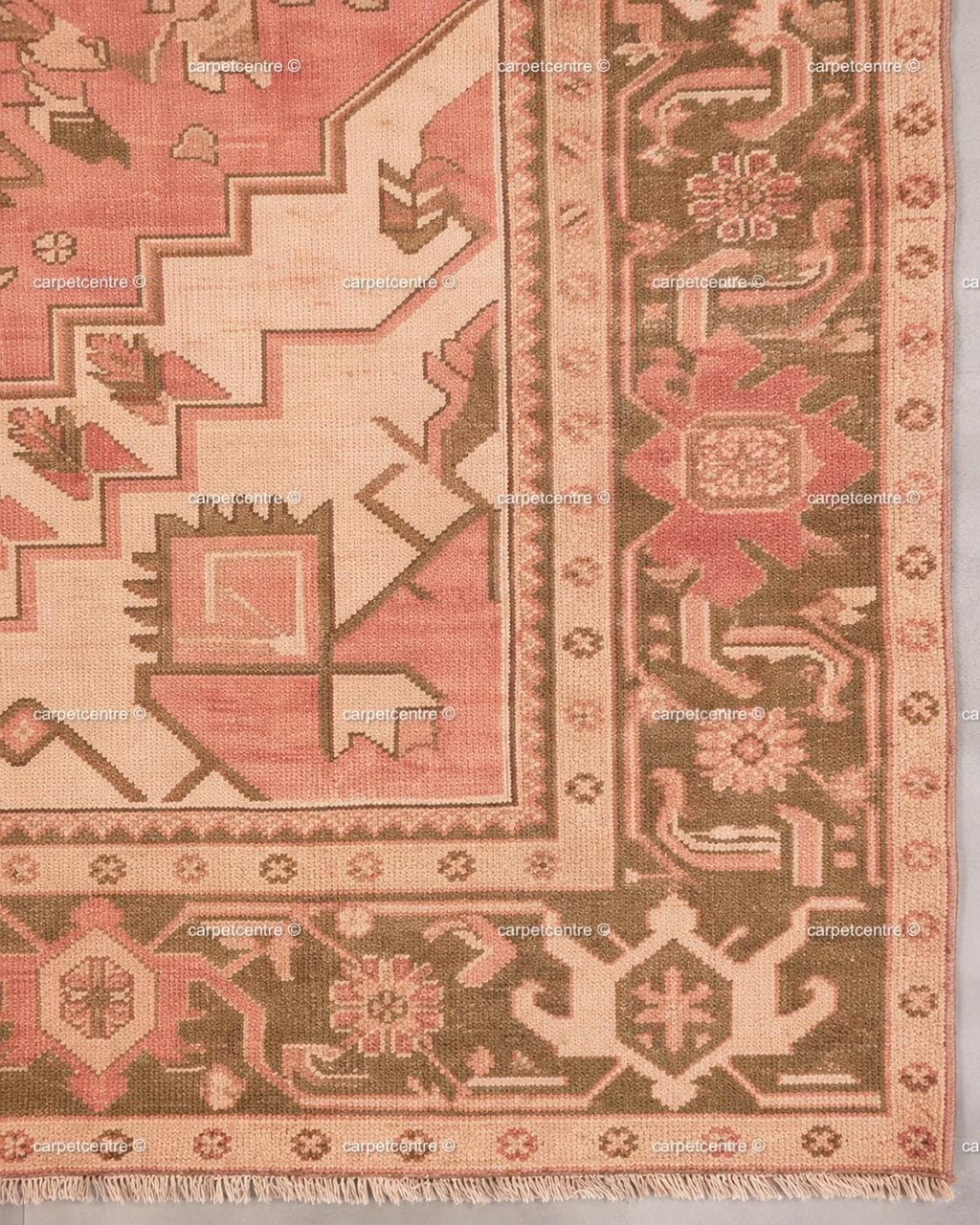 Hand Knotted Pink Oushak Rug: New Zealand Wool, Turkish Design (Made to Order)