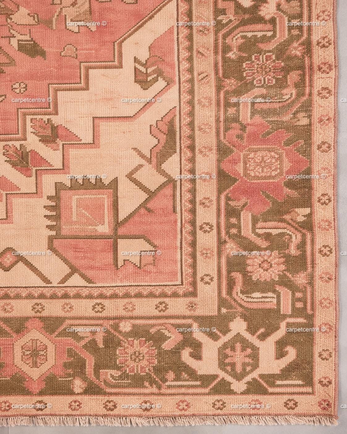 Hand Knotted Pink Oushak Rug: New Zealand Wool, Turkish Design (Made to Order)